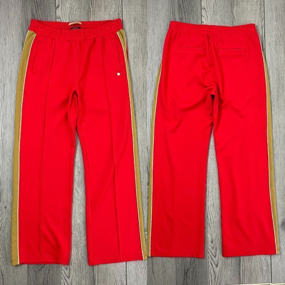 Scotch & Soda Women Size S Red Les Filles Straight Leg Pull On Pintuck Pants